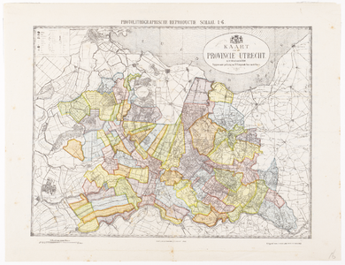 203138 Kaart van de provincie Utrecht, met indeling van de gemeenten.